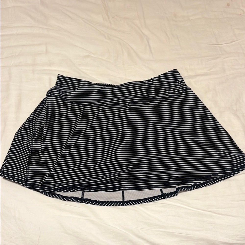 Navy and White Striped Women's Tennis Skirt